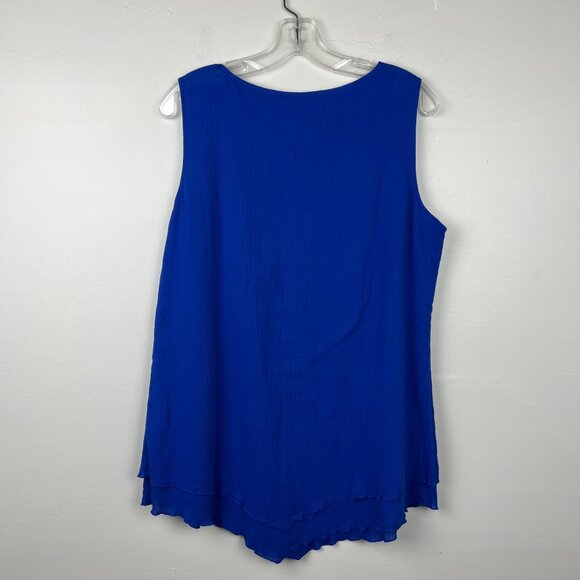 NWT Soft Surroundings Women's Blue Siesta Key Tank Top Size Medium - Picture 4 of 8